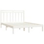 White solid wood bed frame 140x190 cm by vidaXL, Beds and slatted bases - Ref: Foro24-3105231, Price: 126,71 €, Discount: %