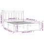 Weißer Massivholzbettrahmen 140x190 cm von vidaXL, Betten und Lattenroste - Ref: Foro24-3105231, Preis: 126,71 €, Rabatt: %