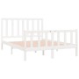 Estructura de cama de madera maciza blanca 135x190 cm de vidaXL, Camas y somieres - Ref: Foro24-3105201, Precio: 132,27 €, De...