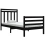 Solid black pine wood bed frame 90x200 cm by vidaXL, Beds and slatted bases - Ref: Foro24-3105304, Price: 120,47 €, Discount: %