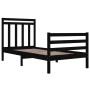 Estructura de cama madera maciza de pino negra 90x200 cm de vidaXL, Camas y somieres - Ref: Foro24-3105304, Precio: 120,47 €,...