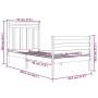 Estructura de cama madera maciza de pino negra 90x200 cm de vidaXL, Camas y somieres - Ref: Foro24-3105304, Precio: 120,47 €,...