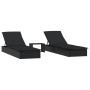 2 pcs sun loungers with black synthetic rattan table by vidaXL, Loungers - Ref: Foro24-319636, Price: 314,29 €, Discount: %