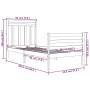 Estructura de cama madera maciza blanco 90x200 cm de vidaXL, Camas y somieres - Ref: Foro24-3105301, Precio: 102,03 €, Descue...