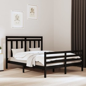 Solid black pine wood bed frame 160x200 cm by vidaXL, Beds and slatted bases - Ref: Foro24-3105329, Price: 155,99 €, Discount: %