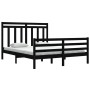 Solid black pine wood bed frame 160x200 cm by vidaXL, Beds and slatted bases - Ref: Foro24-3105329, Price: 155,52 €, Discount: %