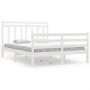 Estructura de cama de madera maciza blanca 140x200 cm de vidaXL, Camas y somieres - Ref: Foro24-3105296, Precio: 131,82 €, De...