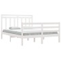 Estructura de cama de madera maciza blanca 140x200 cm de vidaXL, Camas y somieres - Ref: Foro24-3105296, Precio: 131,82 €, De...