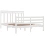 Estructura de cama de madera maciza blanca 140x200 cm de vidaXL, Camas y somieres - Ref: Foro24-3105296, Precio: 131,82 €, De...