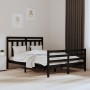 Estructura de cama madera maciza King Size negra 150x200 cm de vidaXL, Camas y somieres - Ref: Foro24-3105324, Precio: 158,28...