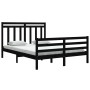 Estructura de cama madera maciza King Size negra 150x200 cm de vidaXL, Camas y somieres - Ref: Foro24-3105324, Precio: 158,28...