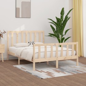 Estructura de cama madera maciza 140x190 cm de vidaXL, Camas y somieres - Ref: Foro24-3105205, Precio: 116,99 €, Descuento: %