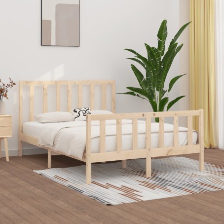 Solid wood bed frame 140x190 cm by vidaXL, Beds and slatted bases - Ref: Foro24-3105205, Price: 117,06 €, Discount: %