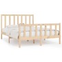 Solid wood bed frame 140x190 cm by vidaXL, Beds and slatted bases - Ref: Foro24-3105205, Price: 117,06 €, Discount: %