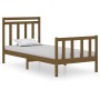 Estructura cama madera maciza individual marrón miel 90x190 cm de vidaXL, Camas y somieres - Ref: Foro24-3105348, Precio: 140...