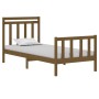 Estructura cama madera maciza individual marrón miel 90x190 cm de vidaXL, Camas y somieres - Ref: Foro24-3105348, Precio: 140...