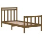 Estructura cama madera maciza individual marrón miel 90x190 cm de vidaXL, Camas y somieres - Ref: Foro24-3105348, Precio: 140...