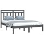 Estructura de cama doble pequeña madera maciza gris 120x190 cm de vidaXL, Camas y somieres - Ref: Foro24-3105222, Precio: 129...