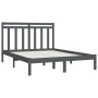 Estructura de cama doble pequeña madera maciza gris 120x190 cm de vidaXL, Camas y somieres - Ref: Foro24-3105222, Precio: 129...