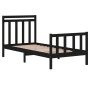 Estructura de cama individual madera maciza negra 90x190 cm de vidaXL, Camas y somieres - Ref: Foro24-3105349, Precio: 128,49...