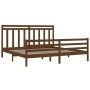 Estructura de cama madera maciza de pino marrón miel 200x200 cm de vidaXL, Camas y somieres - Ref: Foro24-3105338, Precio: 16...