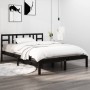 Estructura de cama de madera maciza negra 140x190 cm de vidaXL, Camas y somieres - Ref: Foro24-3105389, Precio: 156,86 €, Des...