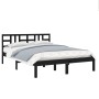 Black solid wood bed frame 140x190 cm by vidaXL, Beds and slatted bases - Ref: Foro24-3105389, Price: 156,86 €, Discount: %