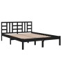 Black solid wood bed frame 140x190 cm by vidaXL, Beds and slatted bases - Ref: Foro24-3105389, Price: 156,86 €, Discount: %