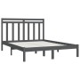 Gray solid wood bed frame 140x190 cm by vidaXL, Beds and slatted bases - Ref: Foro24-3105232, Price: 140,35 €, Discount: %