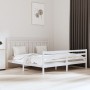 White solid wood bed frame Supe King 180x200 cm by vidaXL, Beds and slatted bases - Ref: Foro24-3105331, Price: 156,74 €, Dis...