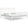 White solid wood bed frame Supe King 180x200 cm by vidaXL, Beds and slatted bases - Ref: Foro24-3105331, Price: 156,99 €, Dis...