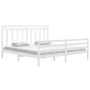 White solid wood bed frame Supe King 180x200 cm by vidaXL, Beds and slatted bases - Ref: Foro24-3105331, Price: 156,99 €, Dis...