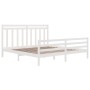 White solid wood bed frame Supe King 180x200 cm by vidaXL, Beds and slatted bases - Ref: Foro24-3105331, Price: 156,99 €, Dis...