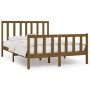 Estructura de cama doble madera maciza marrón miel 120x190 cm de vidaXL, Camas y somieres - Ref: Foro24-3105198, Precio: 134,...