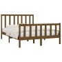 Estructura de cama doble madera maciza marrón miel 120x190 cm de vidaXL, Camas y somieres - Ref: Foro24-3105198, Precio: 134,...