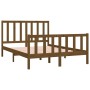 Estructura de cama doble madera maciza marrón miel 120x190 cm de vidaXL, Camas y somieres - Ref: Foro24-3105198, Precio: 134,...