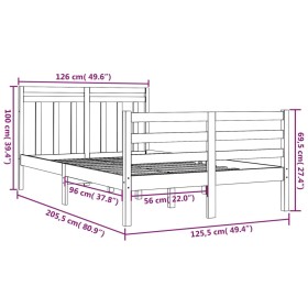 Bettgestell aus Massivholz 120x200 cm von vidaXL, Betten und Lattenroste - Ref: Foro24-3105310, Preis: 114,99 €, Rabatt: %