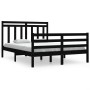 Black solid wood bed frame 140x190 cm by vidaXL, Beds and slatted bases - Ref: Foro24-3105299, Price: 165,95 €, Discount: %