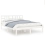 Estructura de cama de madera maciza blanca 140x190 cm de vidaXL, Camas y somieres - Ref: Foro24-3105386, Precio: 128,67 €, De...