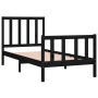 Black solid wood single bed frame 90x190 cm by vidaXL, Beds and slatted bases - Ref: Foro24-3105194, Price: 124,99 €, Discoun...