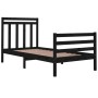 Black single solid wood bed frame 75x190 cm by vidaXL, Beds and slatted bases - Ref: Foro24-3105279, Price: 99,84 €, Discount: %