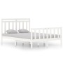 Estructura de cama doble pequeña madera maciza blanca 120x190cm de vidaXL, Camas y somieres - Ref: Foro24-3105351, Precio: 13...