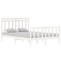 Estructura de cama doble pequeña madera maciza blanca 120x190cm de vidaXL, Camas y somieres - Ref: Foro24-3105351, Precio: 13...