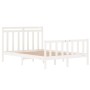 Estructura de cama doble pequeña madera maciza blanca 120x190cm de vidaXL, Camas y somieres - Ref: Foro24-3105351, Precio: 13...