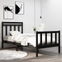 Estructura de cama madera maciza individual negra 75x190 cm de vidaXL, Camas y somieres - Ref: Foro24-3105344, Precio: 129,99...