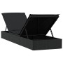 Tumbona 1 ud con cojín ratán sintético negro 201x55x62 cm de vidaXL, Tumbonas - Ref: Foro24-319632, Precio: 165,07 €, Descuen...