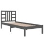 Black solid wood single bed frame 90x190 cm by vidaXL, Beds and slatted bases - Ref: Foro24-3105374, Price: 121,08 €, Discoun...