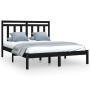 Black solid wood bed frame King Size 150x200 cm by vidaXL, Beds and slatted bases - Ref: Foro24-3105259, Price: 165,99 €, Dis...