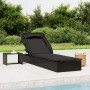 Sun lounger with folding awning black synthetic rattan 213x63x97cm by vidaXL, Loungers - Ref: Foro24-319640, Price: 180,02 €,...