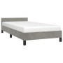 Light gray velvet bed frame with headboard 90x190 cm by vidaXL, Beds and slatted bases - Ref: Foro24-347543, Price: 98,97 €, ...